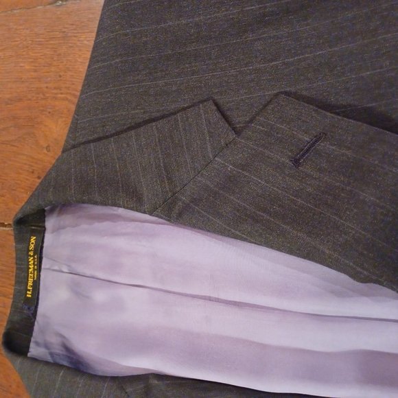 Vintage 90s H. Freeman Gray Pinstripe Suit - Picture 7 of 12